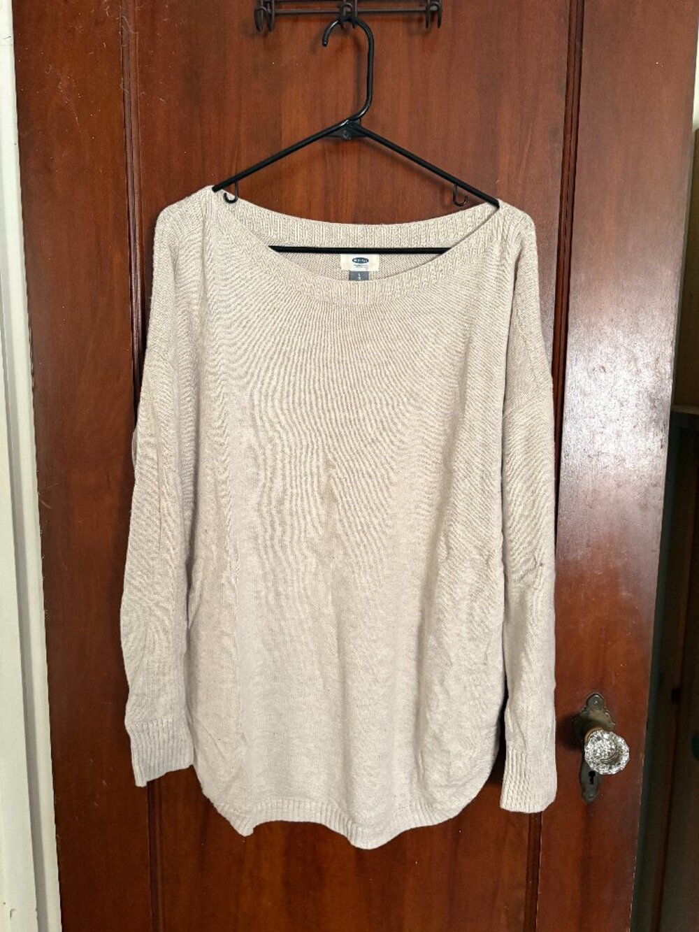 Cream Boatneck Tunic Sweater, Old Navy, Size L